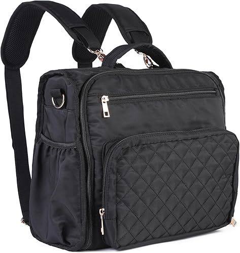Clearworld Mochila para pañales Bolsas de pañales acolchadas de viaje para bebé niña y niño, bolsa cambiadora convertible para bebé, bolsillos