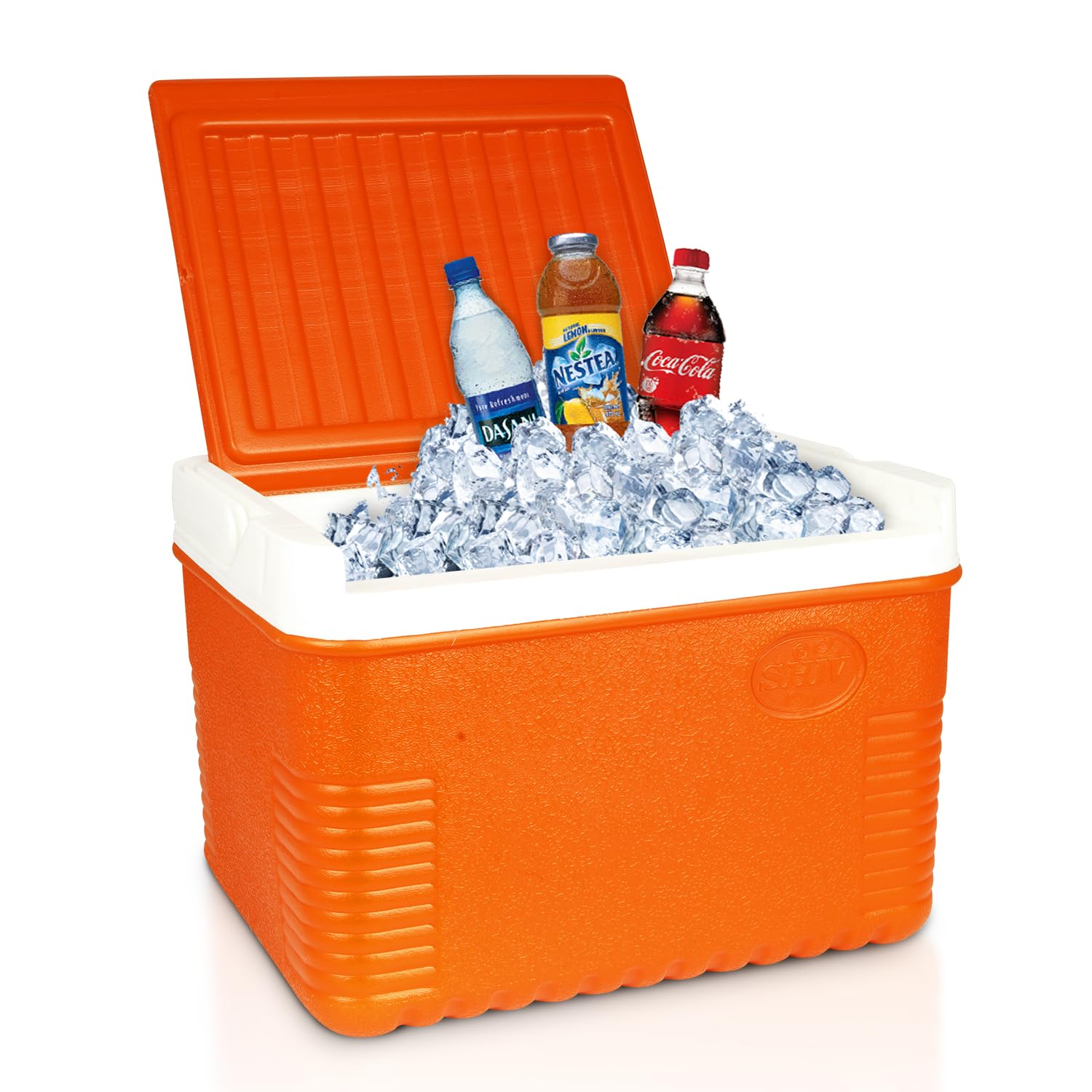 - Insulated Chiller Ice Box Standard Size Lunch & Cold Drinks Portable Hard Cooler with Handle for Travel Party Bar Beach Picnic Camping Medical Purpose (Random Color)