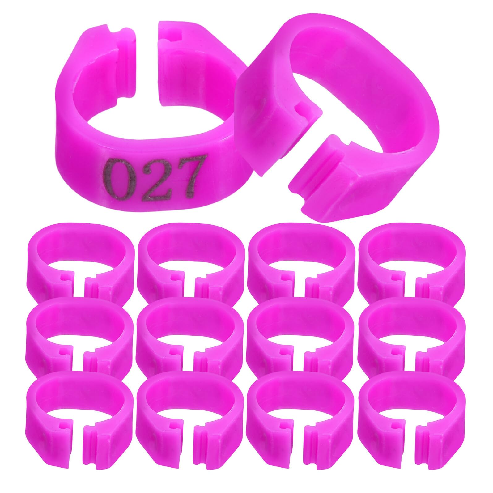 SHINEOFI 100 Pcs Plastic Pigeon Marker Bands Foot Rings for Small Poultry and Birds Including Quail and Chicks with Clear Identification and Reusable Design