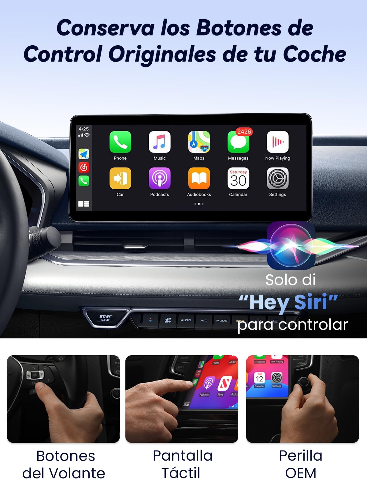 T3 Mini Adaptador CarPlay Inalámbrico para iPhone, Convierte CarPlay con Cable en Inalámbrico, Plug & Play con Type-C/USB, Compatible con Coches Desde 2016, Adecuado para iPhone con iOS 10+ — view 6