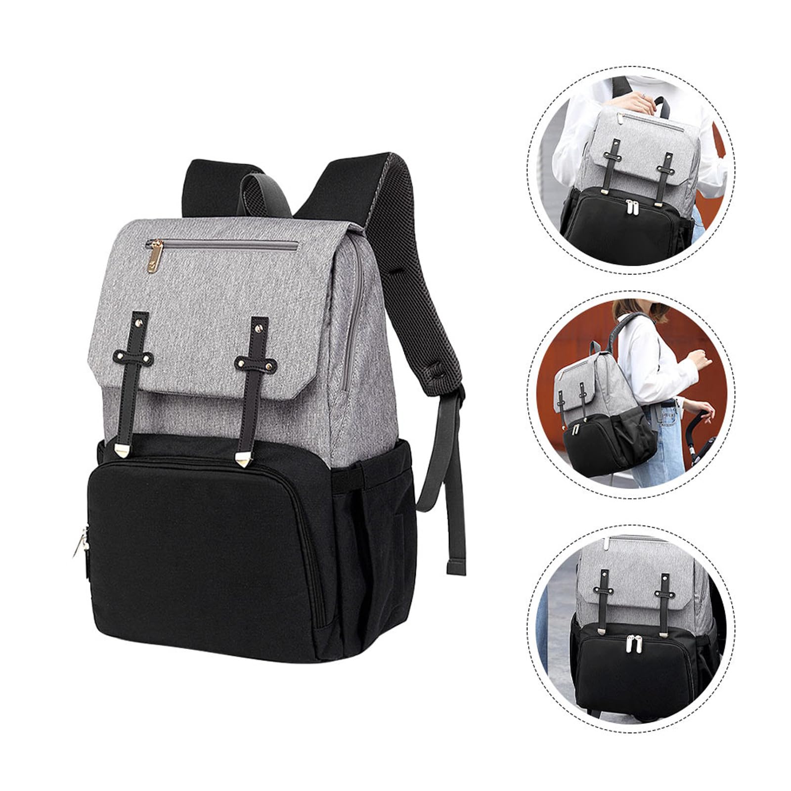 Mehrzweckrucksack für Mütter Großer Babyrucksack Wickeltasche aus Oxford Stoff Verschleißfest mit Großem Fassungsvermögen zum Einkaufen und Ausgehen