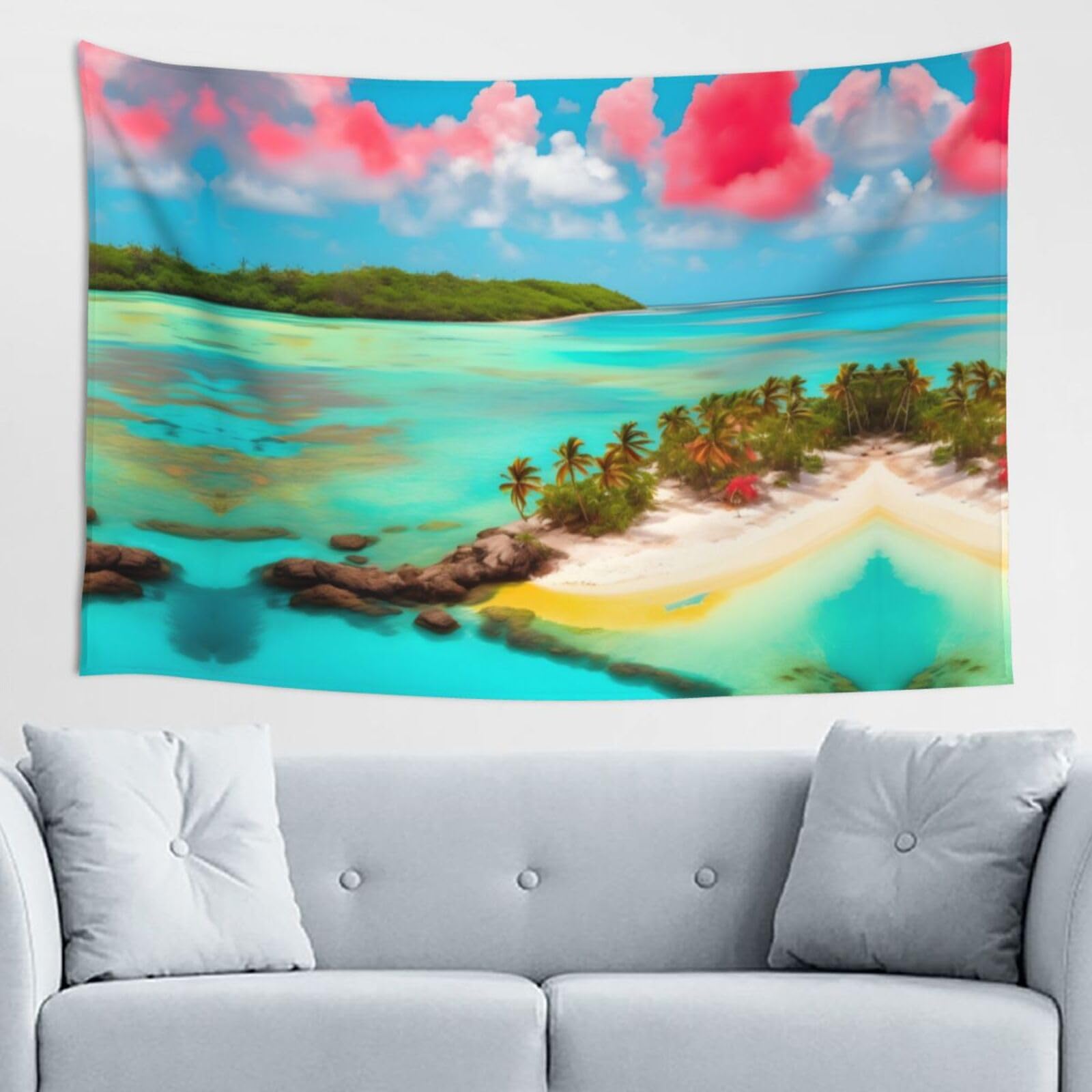 ZZYYDS Caribbean Scenery Wall Decor Tapestry 60x40in, Wall Hanging, Home Decor, Dorm Decor, Porch Tapestry, etc.