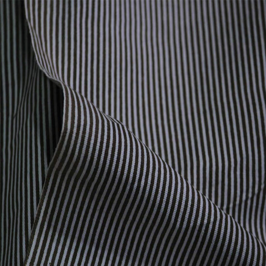 Ruby Fabric Linings White & Brown 100% Cotton Stripe Printed Fabric for Pajamas, Boxer, DIY Sewing - Men's,Women's (1 Meter for As Per Your Use)