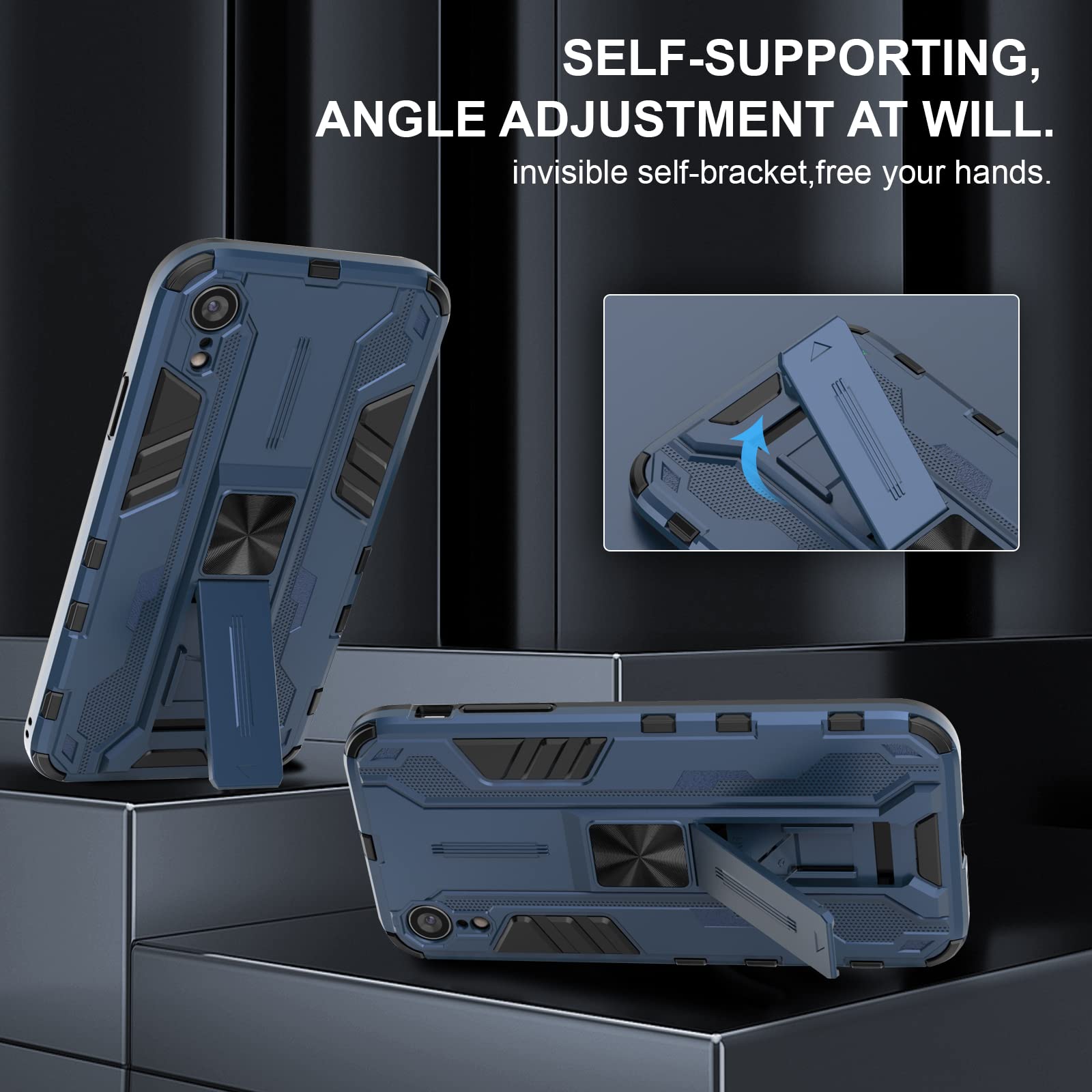 Funda para Xiaomi Redmi Note 15 Pro 5G, Carcasa Antigolpes con Soporte anular metálico, Case Protectora de Grado Militar, Azul — view 600