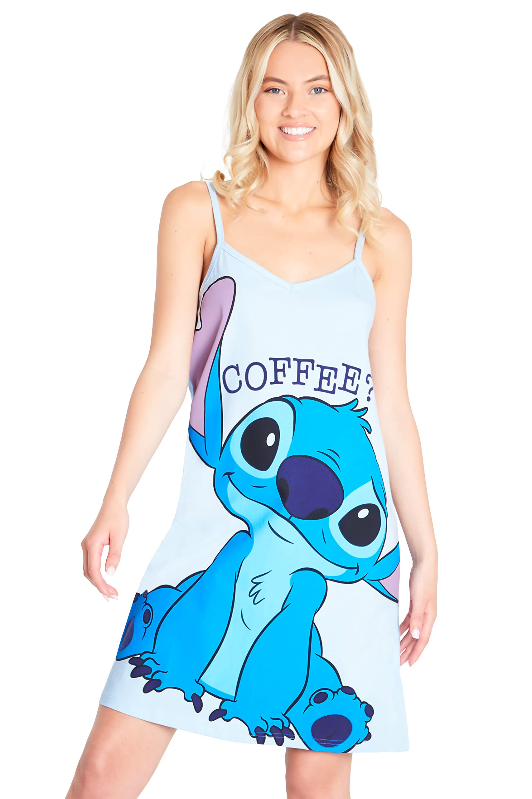 Disney Camisón Mujer Dormir, Camisón Mujer de Tirantes Stitch, Marie Aristogatos, Mickey y Minnie Mouse, Camisones de Mujer y Chica Adolescente S-XL