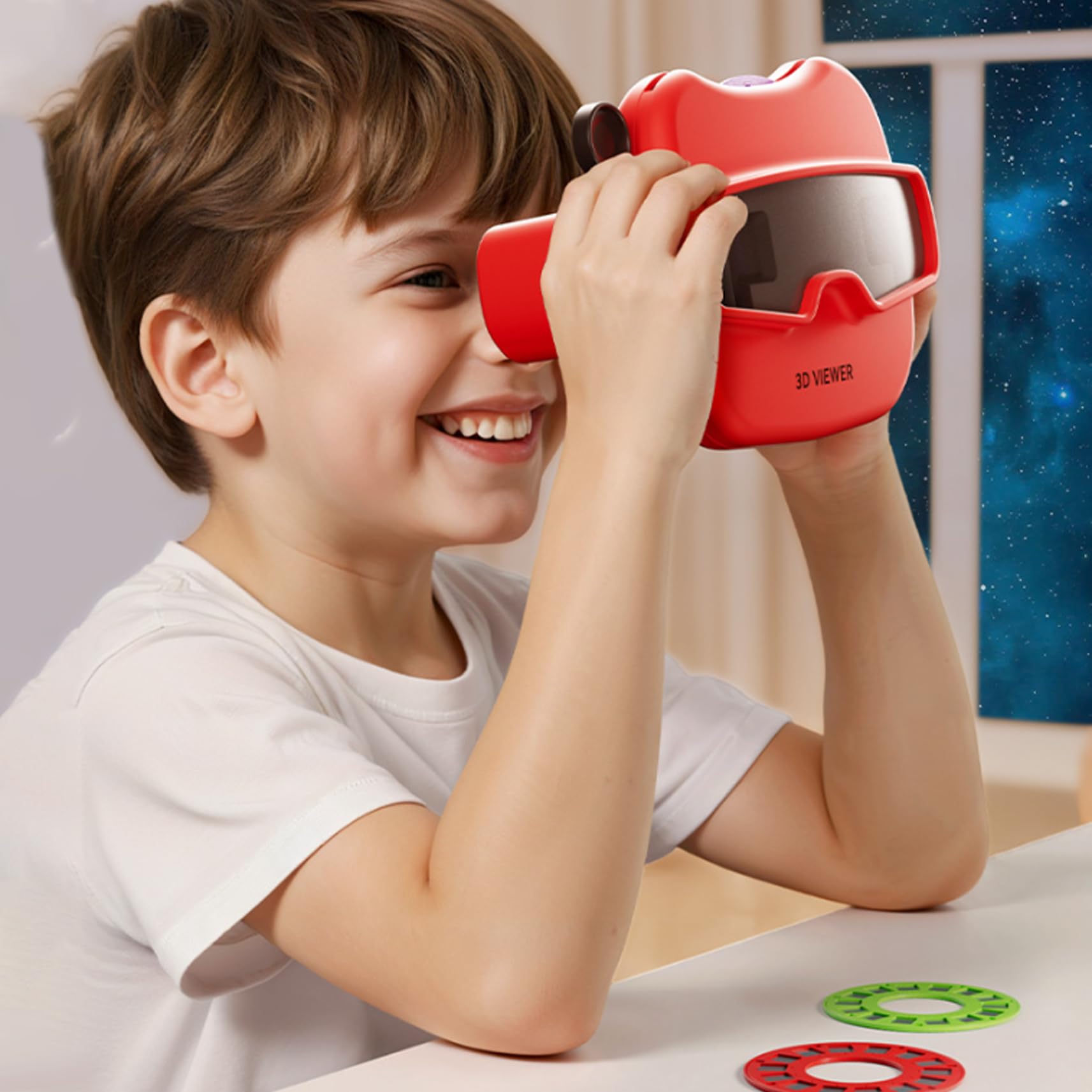 Visionneuse 3D pour Enfants Kaléidoscopes éducatifs Amusants pour Enfants avec 6 Rouleaux Nouveauté Jouets naturels sans Danger pour Les Yeux pour Filles garçons Adultes de 3 Ans et Plus