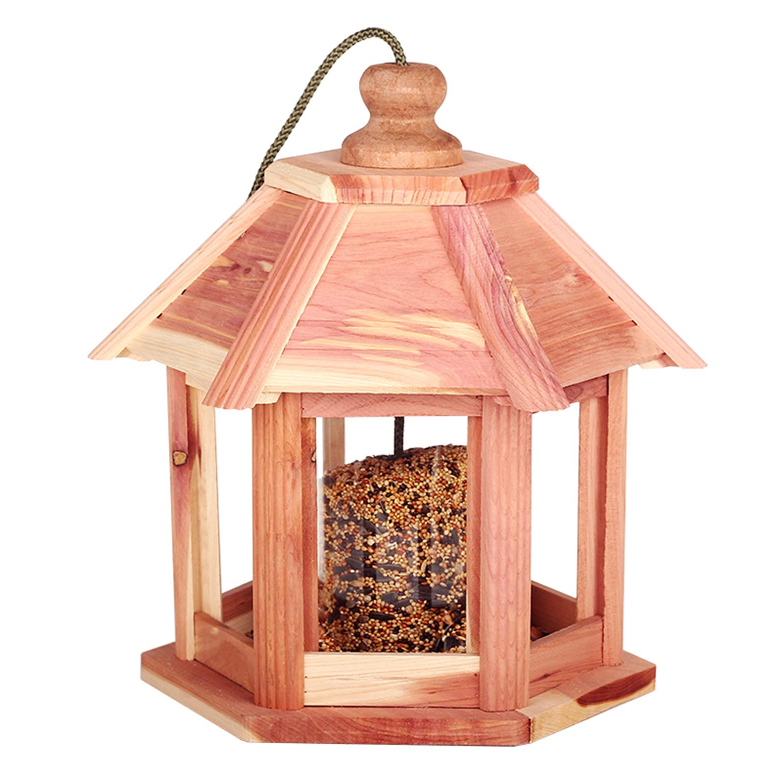 Alimentador de Aves Silvestres Que cuelga para el Patio de jardín Decoración Exterior, forohouse Birdfeeder, Fácil Relleno y Limpio.