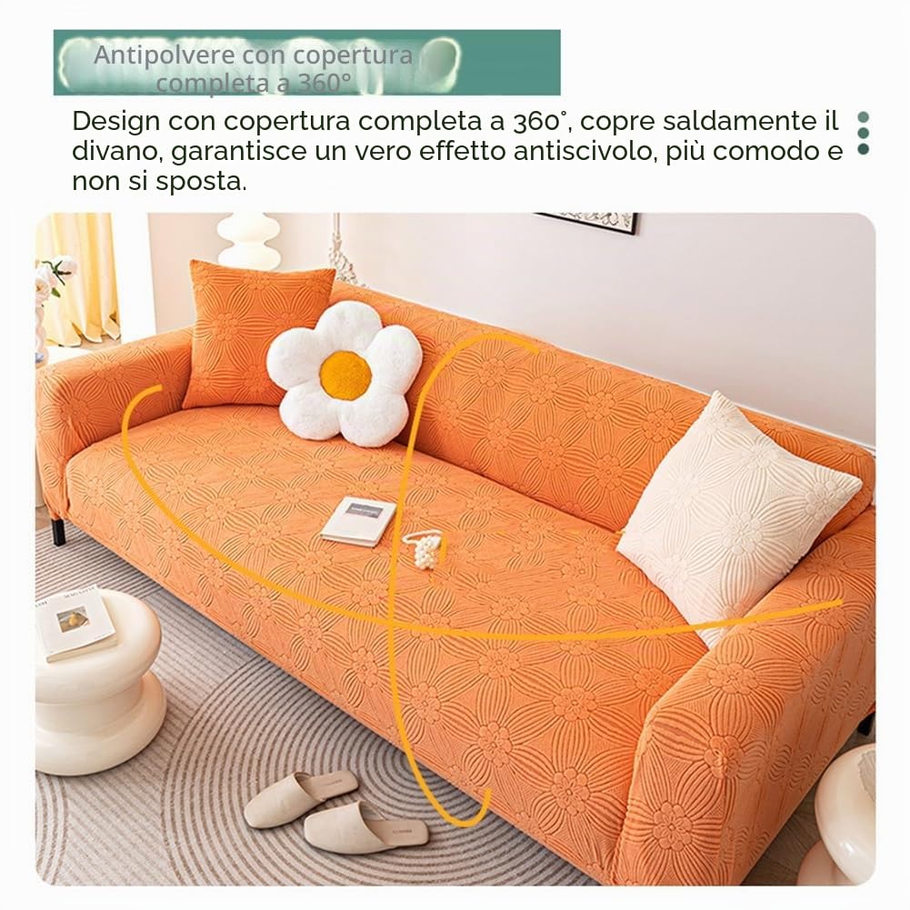 Copridivano Elasticizzato 1 2 3 4 5 Posti, Copridivani Fantasia Copertura Divano velluto jacquard ispessito Universale Fodera per Divano Estensibile Copri Divano Antiscivolo ( Color : Light Gray , Siz