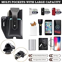 Vista 4 de Funda de cuero para teléfono celular para hombres, soporte para cinturón de teléfono celular para hombres, funda de cuero para cinturón de hombre