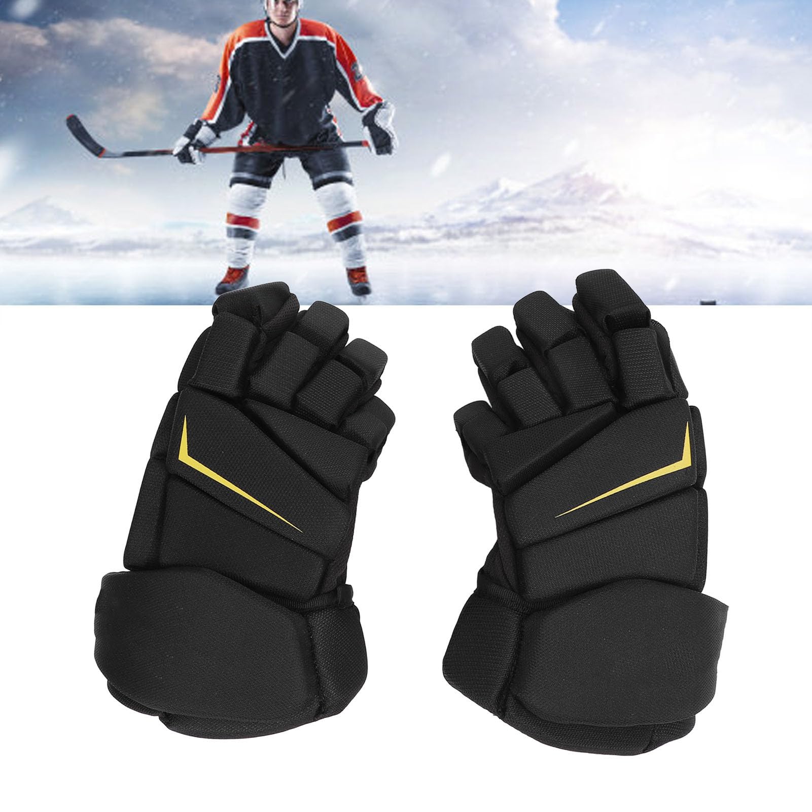 Annadue Guantes de Hockey sobre Hielo, Guantes de Hockey Transpirables de Tela de Malla, Equipo de Protección Liviano para Hockey, Hockey sobre Patines,Hockey sobre Césped y Otros Deportes