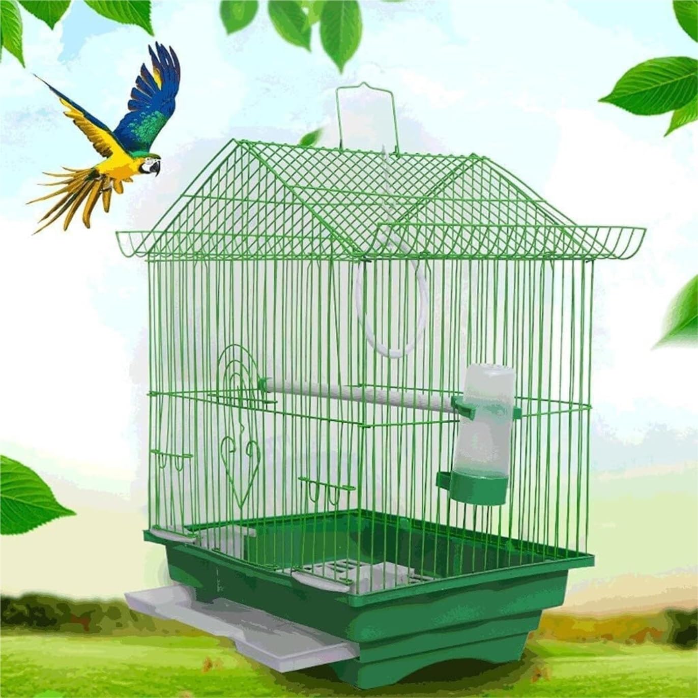 Vogelkäfig Stabile Vogelkäfige Retro-Vogelkäfig aus Schmiedeeisen mit Rollständer Langlebiger Vogelhäuschenträger für mittelgroße Vögel Vogelbedarf