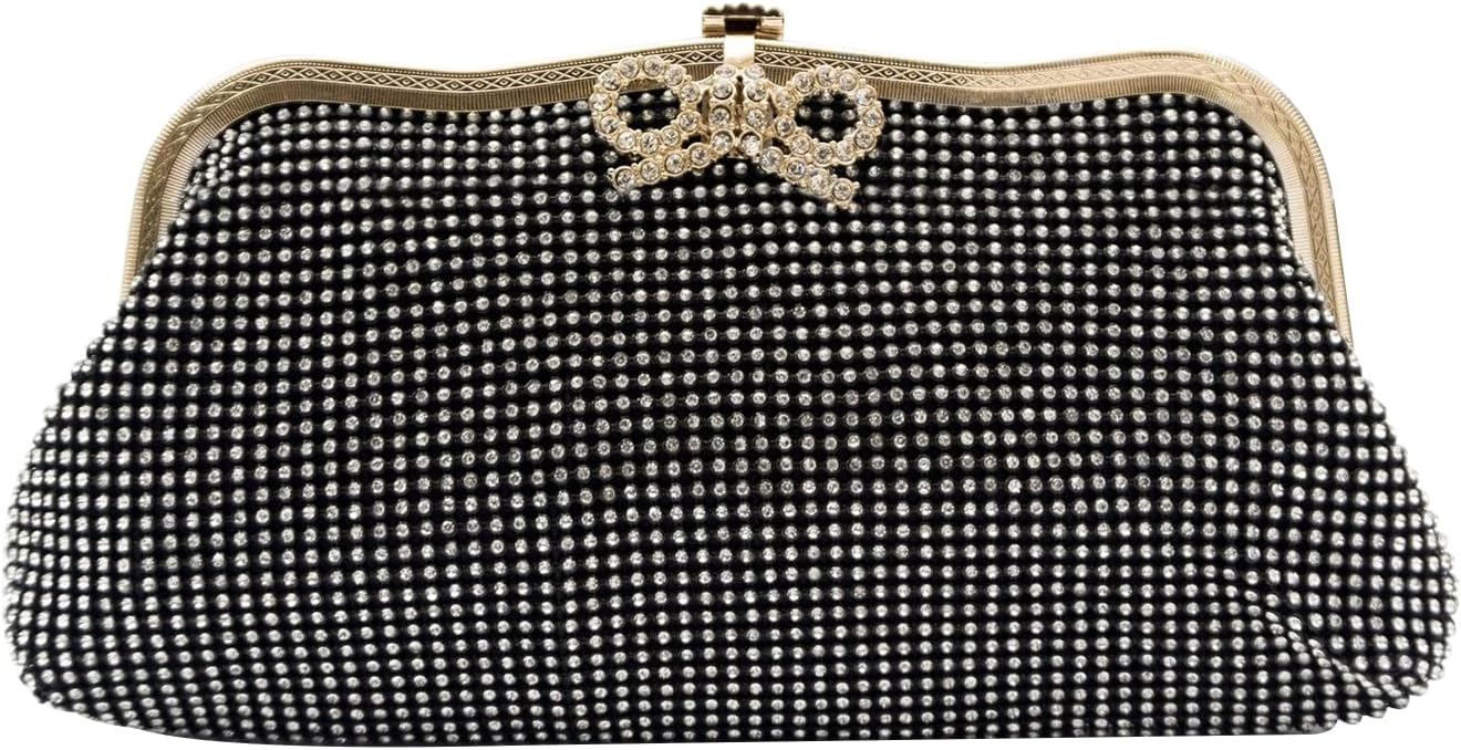 CORIOS Women Rhinestone Evening Bag Bling Crystals Clutch Bag Bridal Wedding Purse Shoulder Bag With Chain Sparkling Handbag
