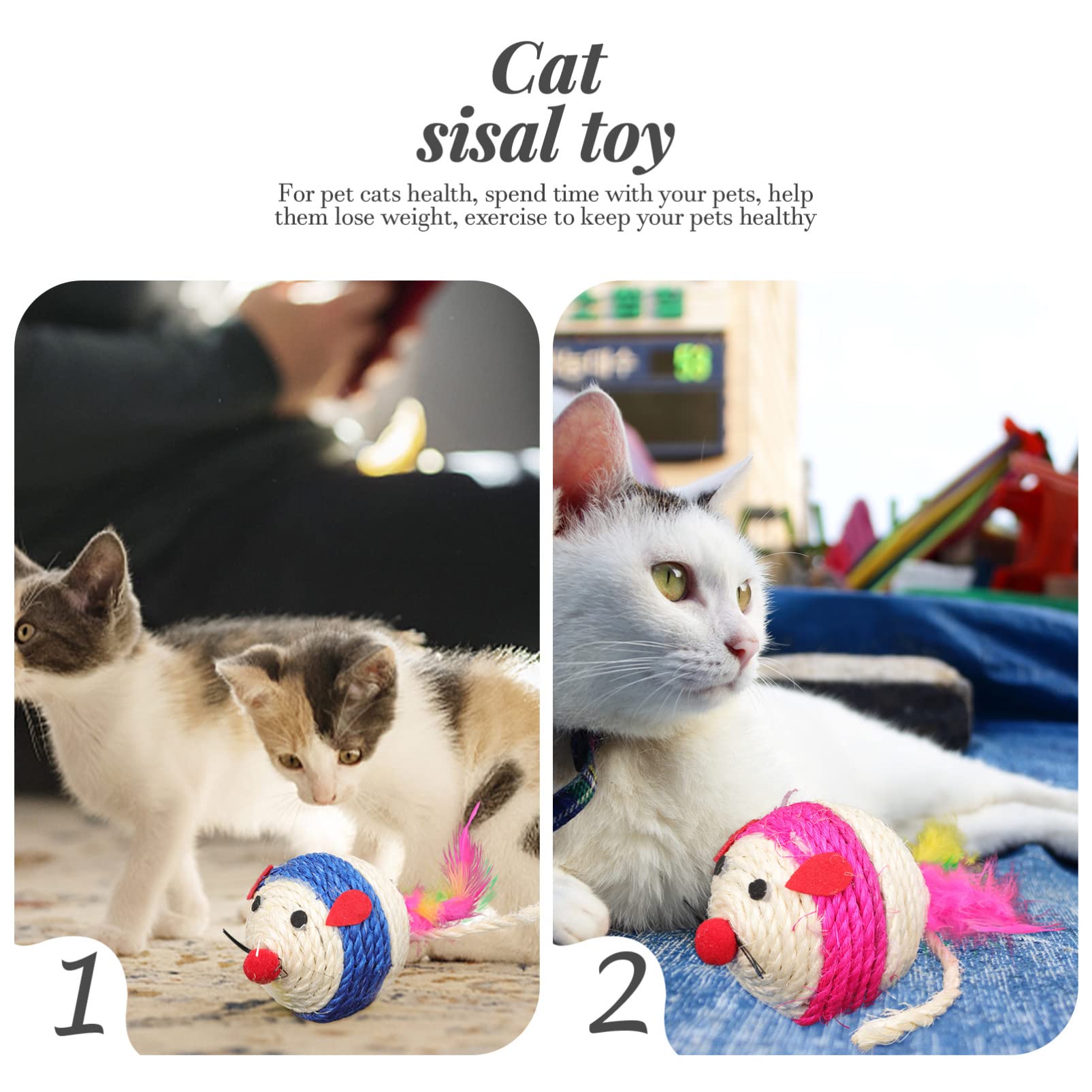 POPETPOP 12piezas Juguete Interactivo para Gatos Bola De Ratón Accesorios para Gatos Juguetes para y Color Aleatorio