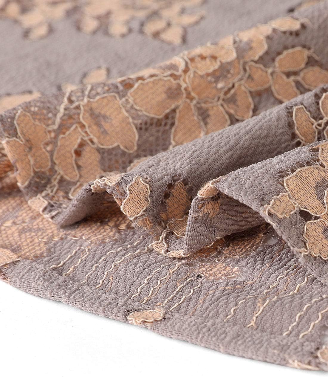 Allegra K Women's Cocktail Elegant Ruffle Crew Neck Floral Lace Shift Dress - Image 6