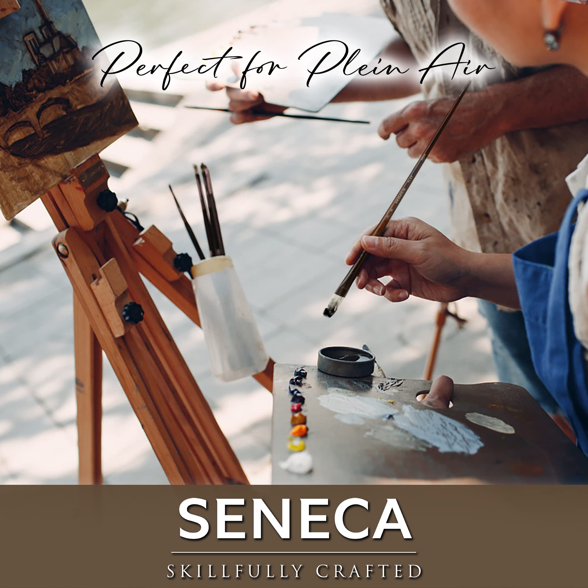 Seneca Artist Brushes by Willow Wolfe, pennello professionale con setole sintetiche per acrilico, olio e olio miscelabile con acqua, serie 1700, 4 rotondi