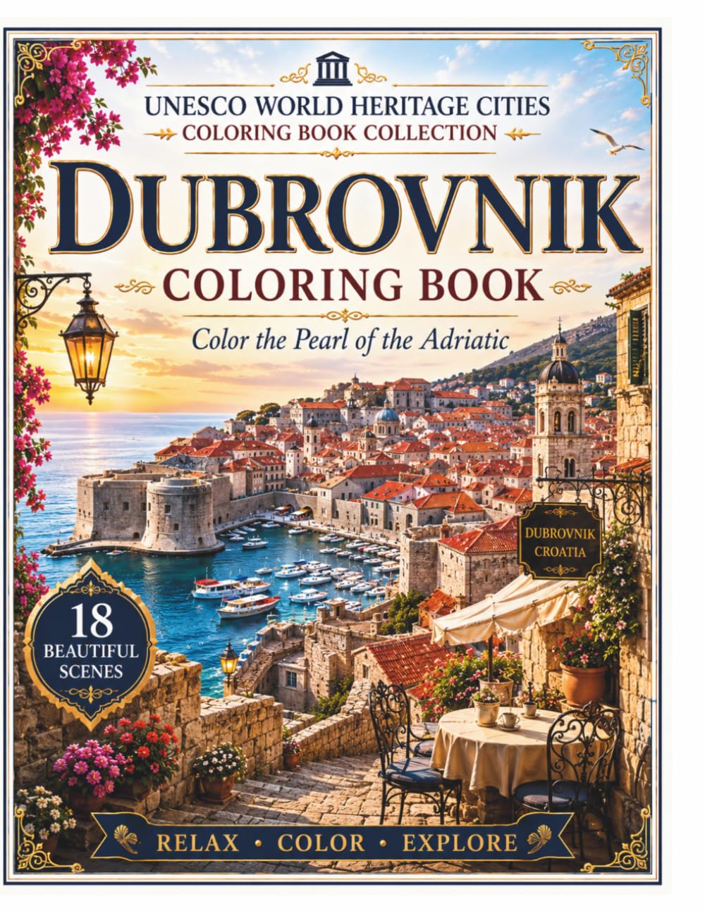 Dubrovnik Coloring Book: Color the Pearl of the Adriatic | A Relaxing Adult Coloring Book Journey Through a UNESCO World Heritage City (UNESCO World Heritage Cities Coloring Book Collection)
