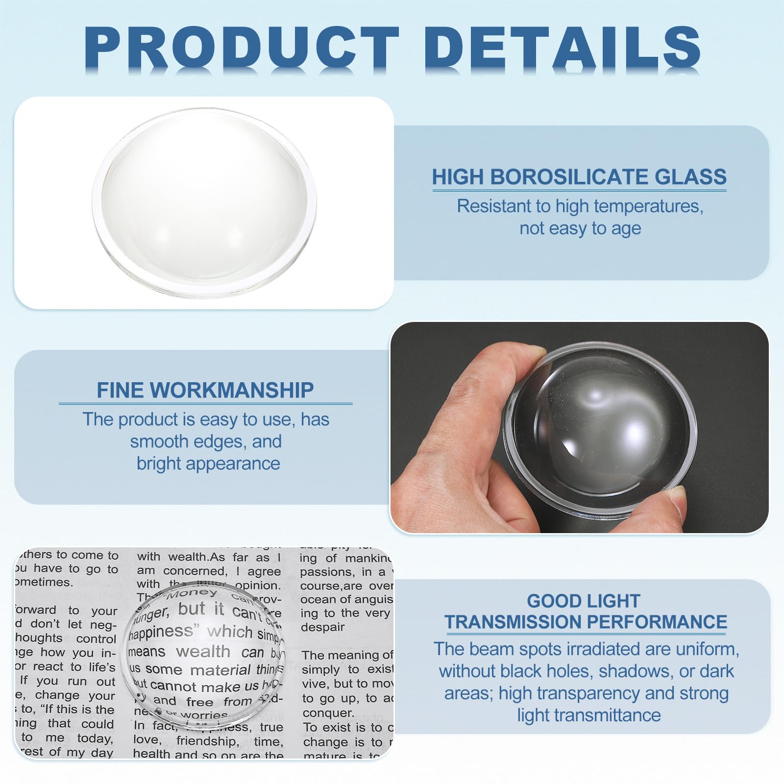 PATIKIL Diameter 64mm Flat Convex Lens - Image 3