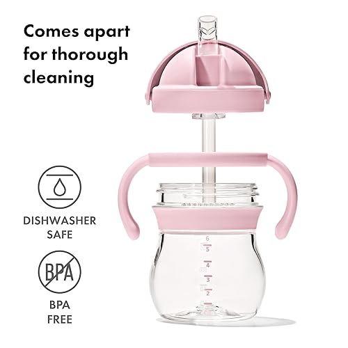 Miniatura 3 de OXO Tot Transitions - Vaso de paja con asas extraíbles, 6 onzas, flor