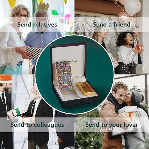 Miniatura 7 de SKRFIRE Encendedor de reloj de lujo para hombres, encendedores USB recargables de plasma, encendedor de arco de plasma, resistente al viento, sin