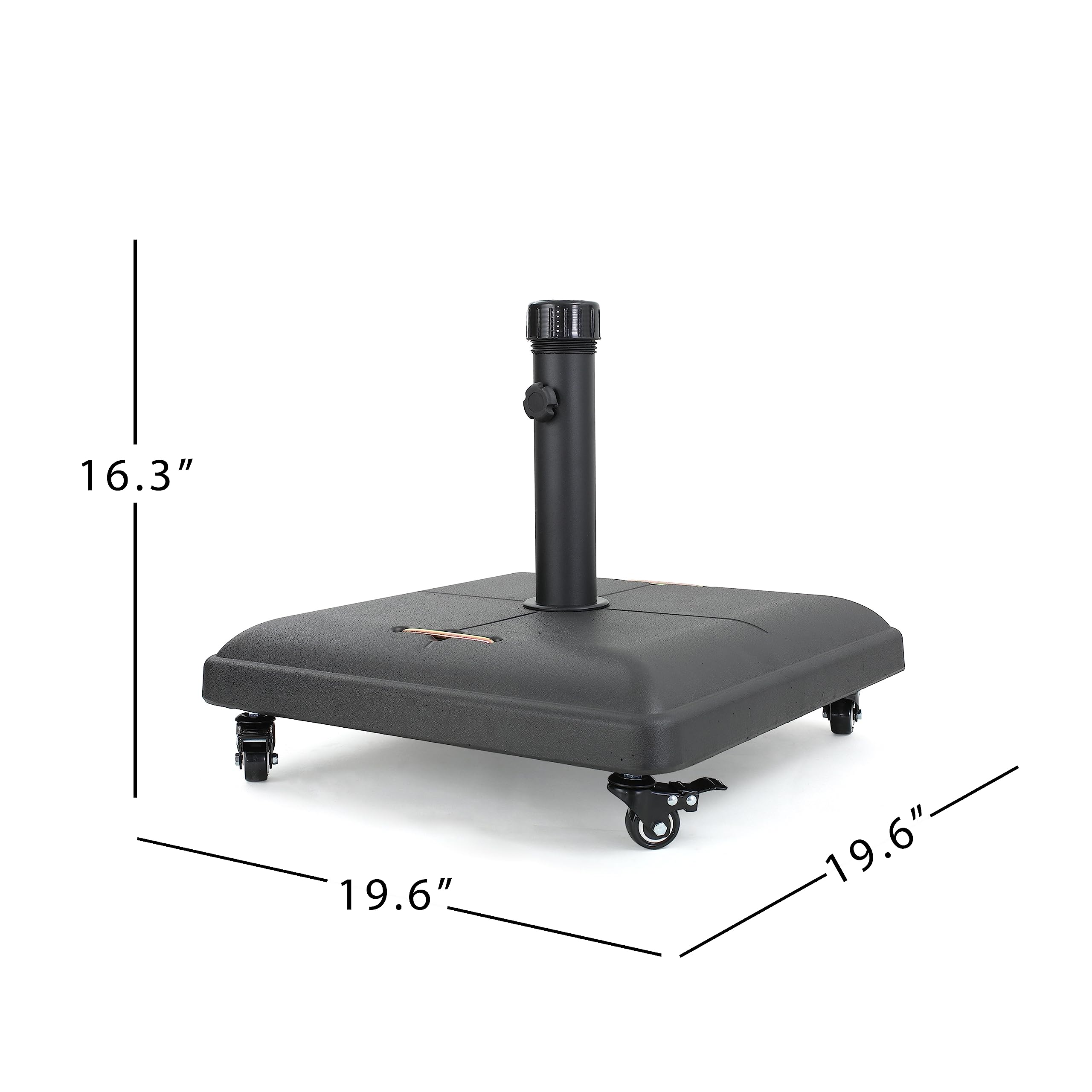 Christopher Knight Home Hayward 80lb Steel Square Umbrella Base with Wheels, Black : Patio, Lawn & Garden