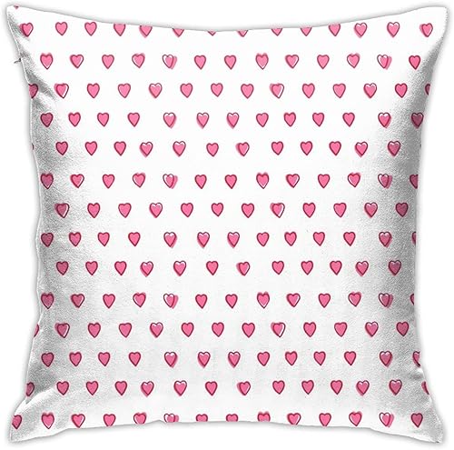 Xindi Fundas de almohada cuadradas con corazones de conejo rosa, para dormitorio, sofá y sofá, 18 x 18 pulgadas