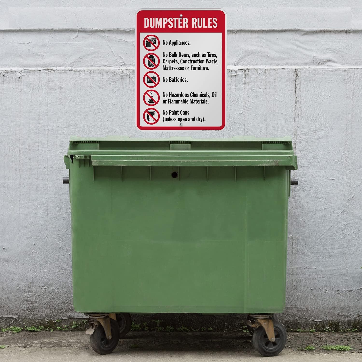 SmartSign "Dumpster Rules" Sign | 18" x 24" Aluminum