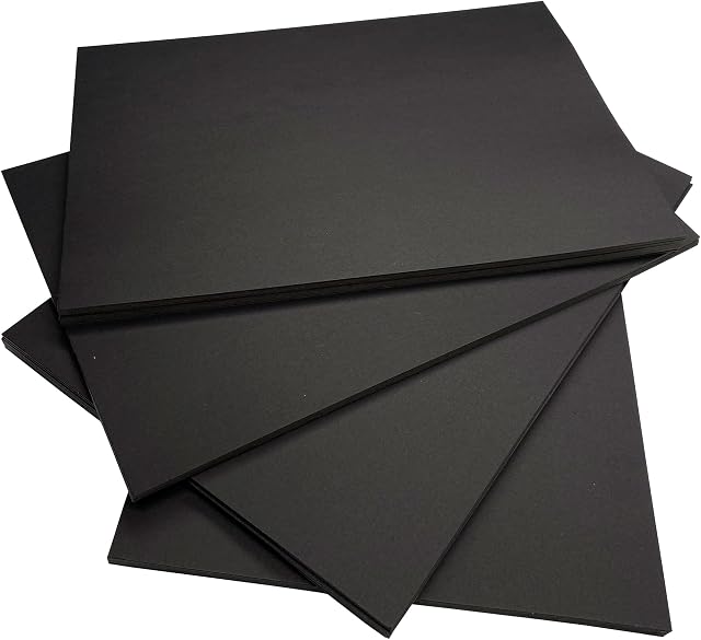 Black Card A4 Thick Art Paper Cards 380gsm - 50 Sheets