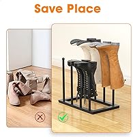 Vista 4 de Urban Deco Free Standing Shoe Racks, Boot Organizer for Tall Boots, Black Metal Boot Rack Fit for 4 Pairs, Shoe Organizer for Dorm Room, Entryway
