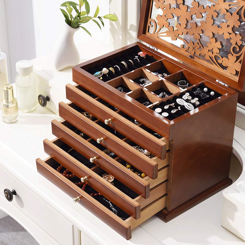 Jewelry Boxes Jewelry Storage Box Wooden Retro Storage Box Multi-Function Large Capacity Jewelry Box Jewelry Organizer