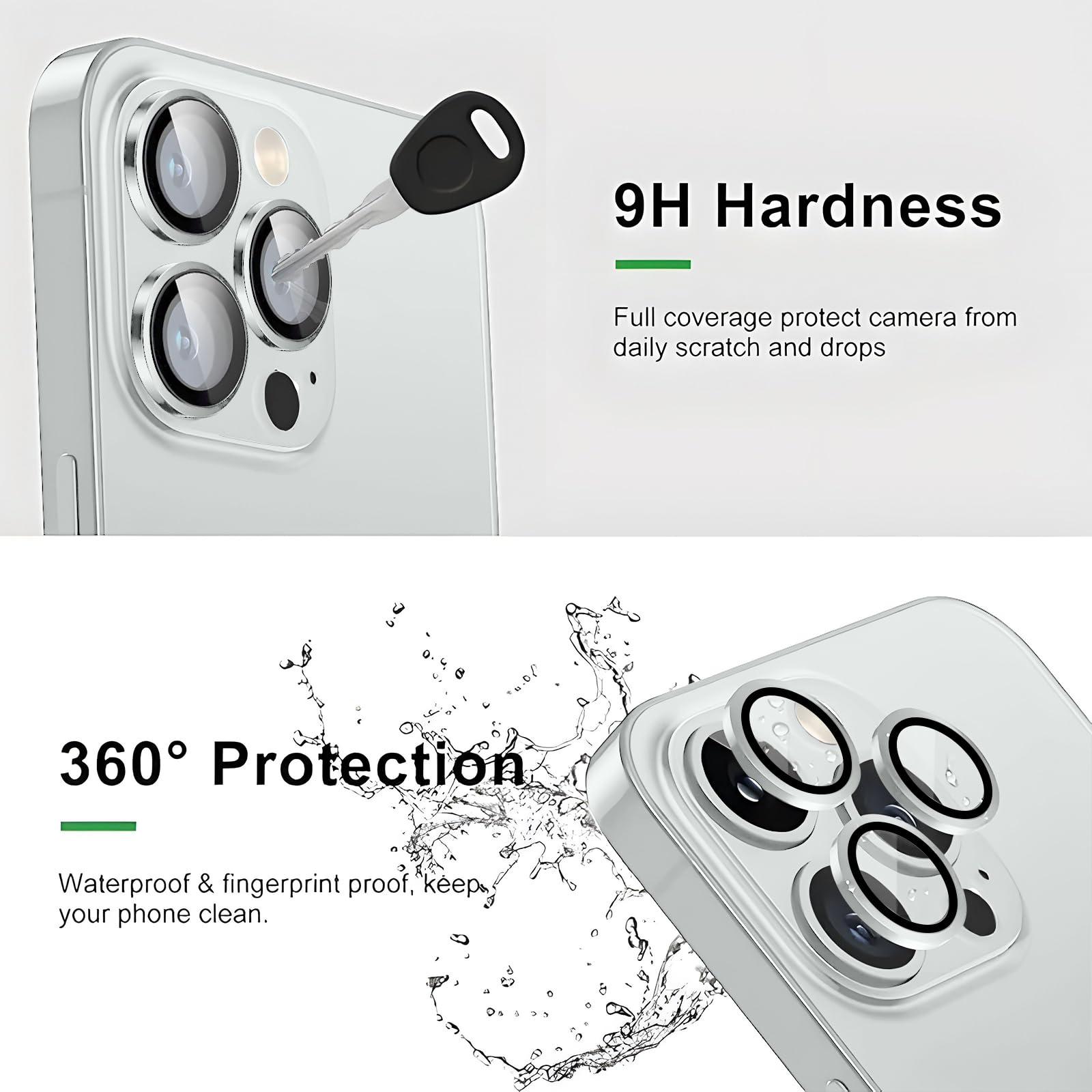 Protezione Completa Fotocamera Apple 2x Vetro Protezione Per Lenti Fotocamera IPhone 11-16 Pro Max - Pellicola 9H Anti Graffi Vetro Temprato 9H Per Lenti IPhone