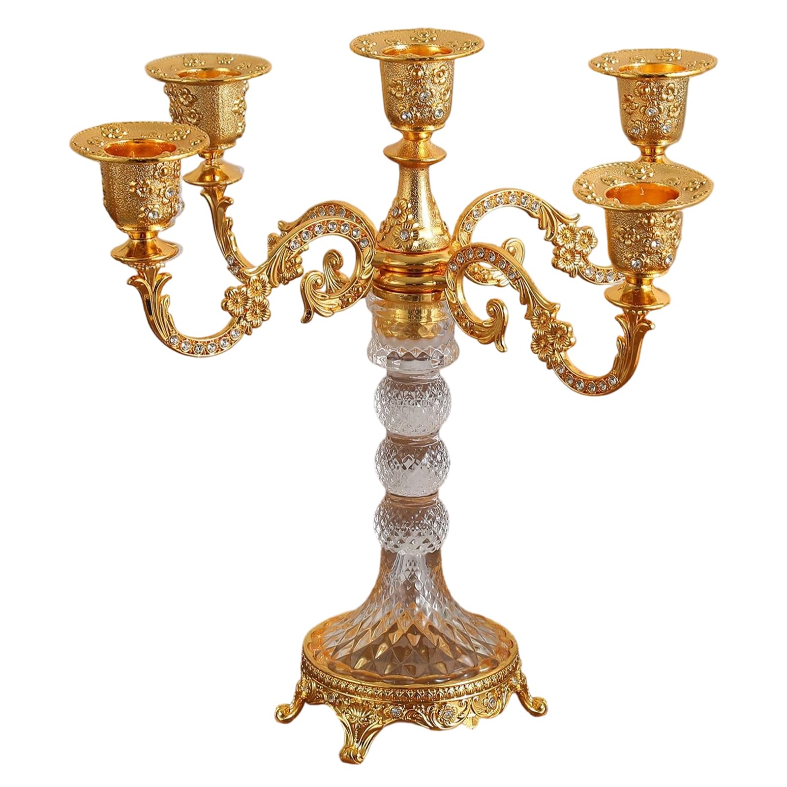 ZEPFJHE Decorative Stands Iron Taper Holders Candelabra Retro Candlestick for Wedding, Table Centerpieces Iron Taper