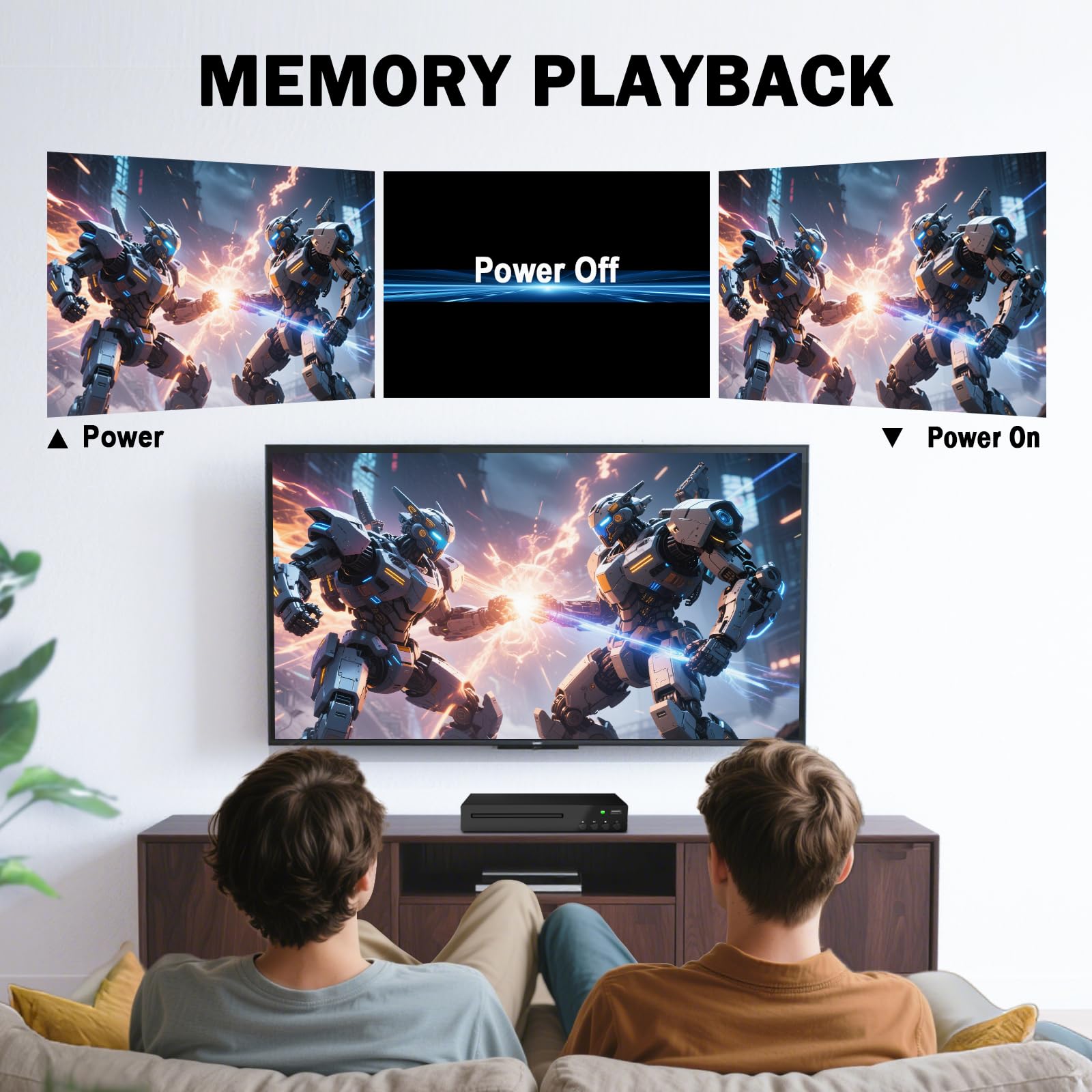 Kompakter DVD-Player für Fernseher, 1080P HDMI DVD Player Regionalfrei | Integrierte HDMI/AV/USB-Anschlüsse, unterstützt NTSC/PAL-System, kompatibel mit Smart-TV/Audiosystem