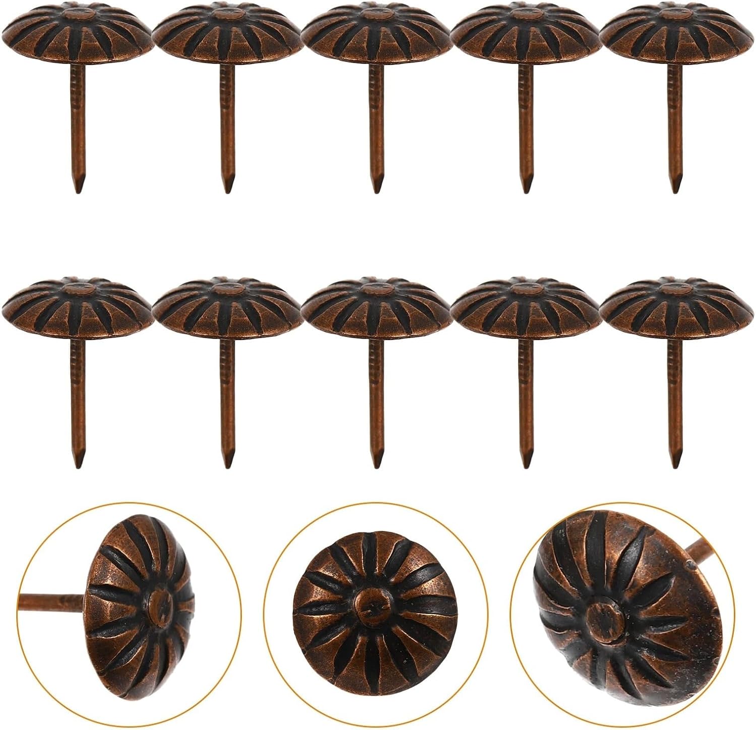 Upholstery Tacks 500Pcs Nails 11x13mm Upholstery Tacks Iron Strong Furniture for Sofa Wood DIY for Furniture Cork Board DIY Projects Home Decor
