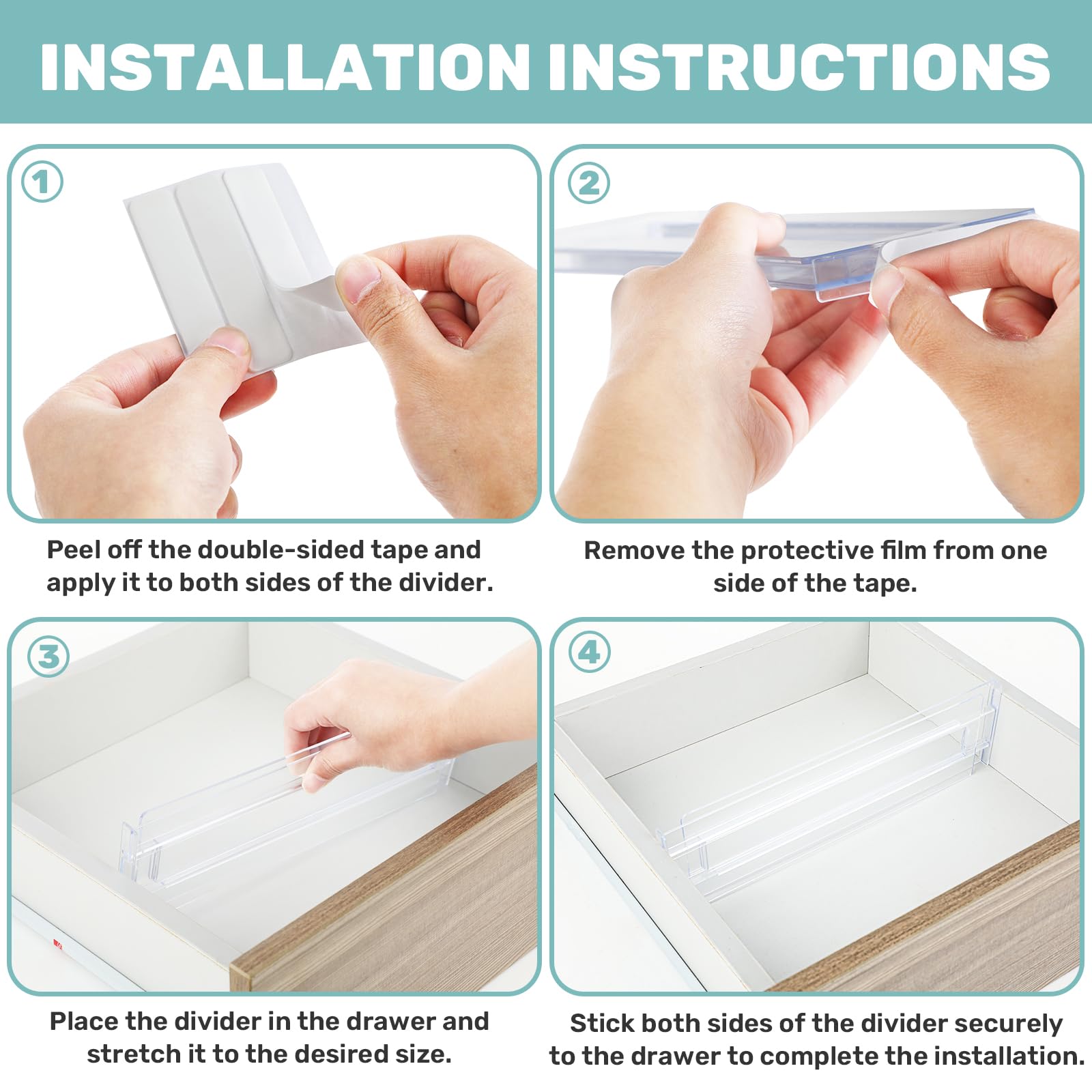 Ajustables DIY Organizador Cajones Plu00e1stico Separador De