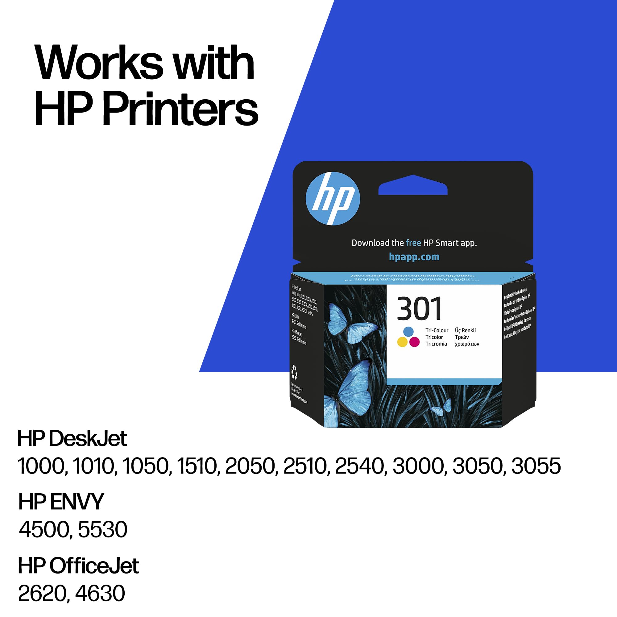 HP CH562EE 301 Original Ink Cartridge, Tri-color, Single Pack - 3