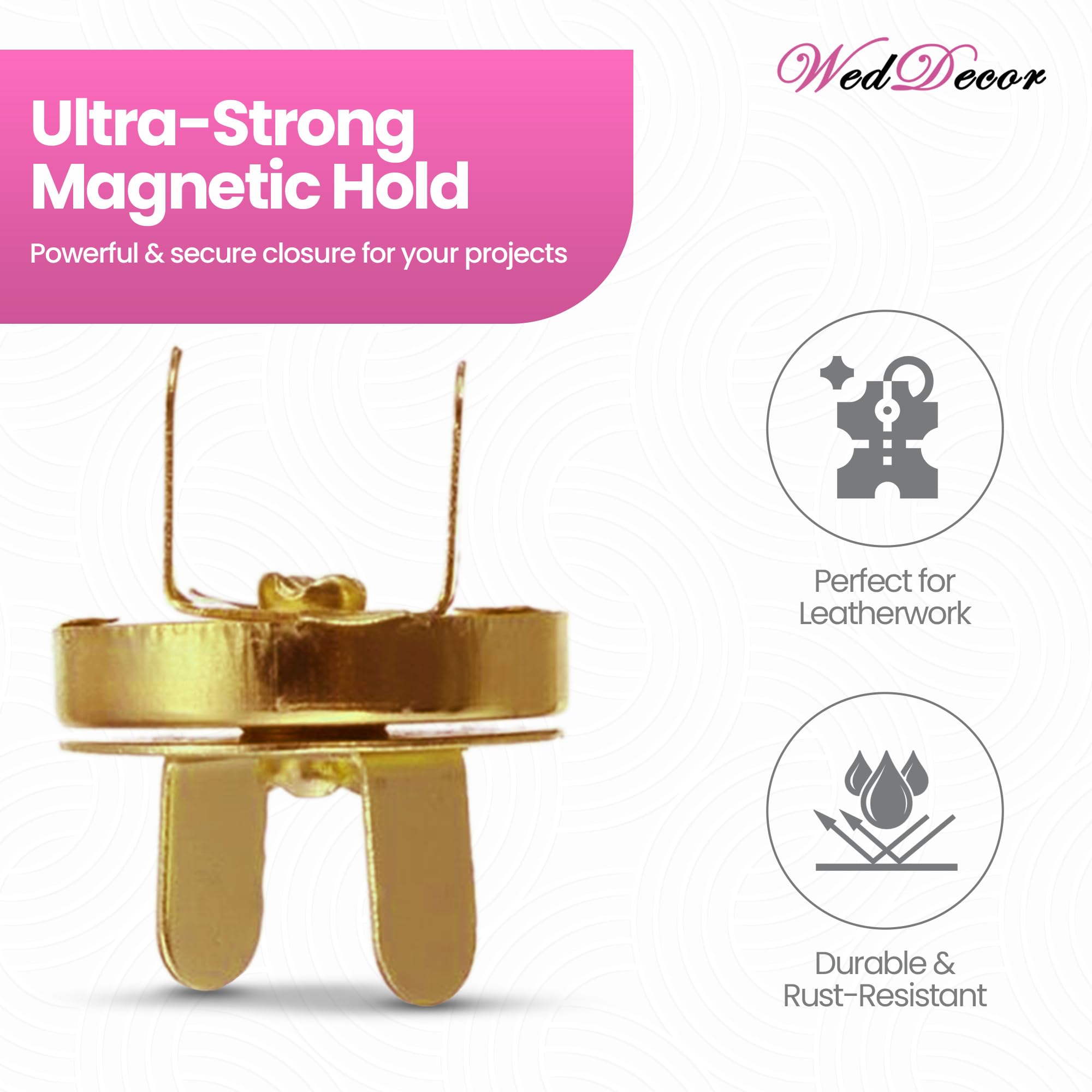 WedDecor Fermagli magnetici da 14 mm, bottoni automatici