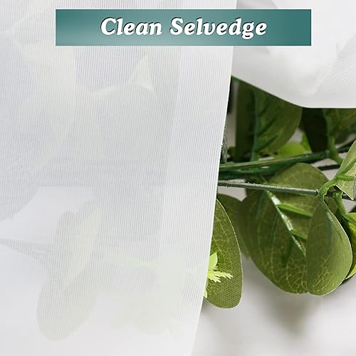 Miniatura 6 de Chyhomenyc Juego de 2 paneles de cortinas traslúcidas blancas de 63 pulgadas de largo, con bolsillo para cortinero, cortinas de tratamiento para