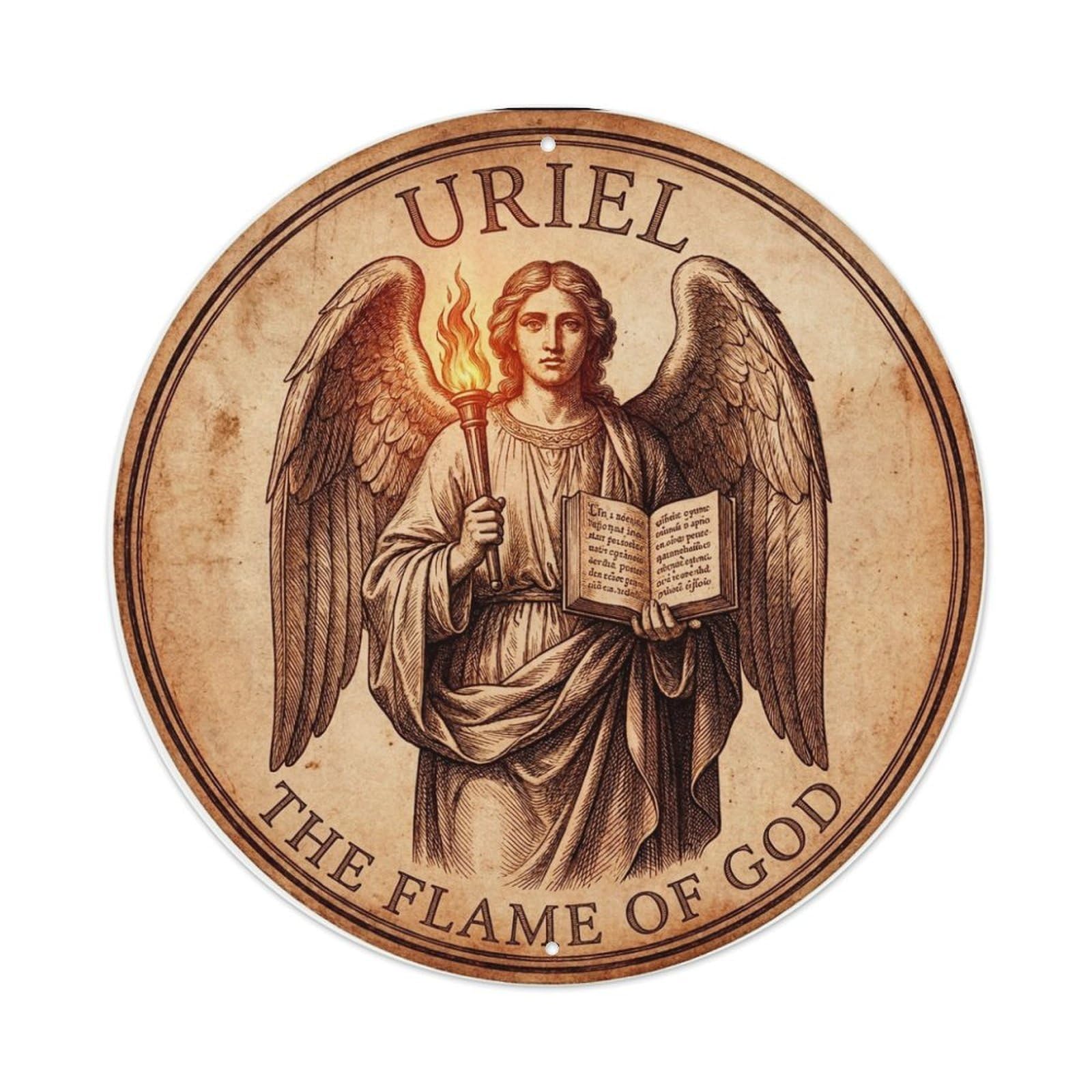Divine Light The Flame of God Archangel Uriel Metal Tin Sign
