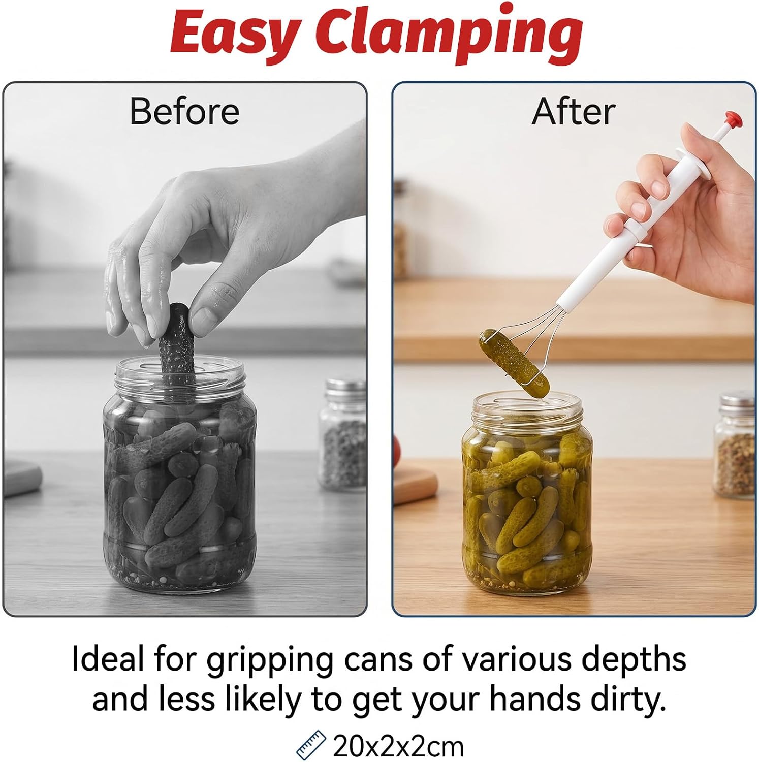 2Pcs Pickle Grabber Tool, Stainless Steel Pickle Tool