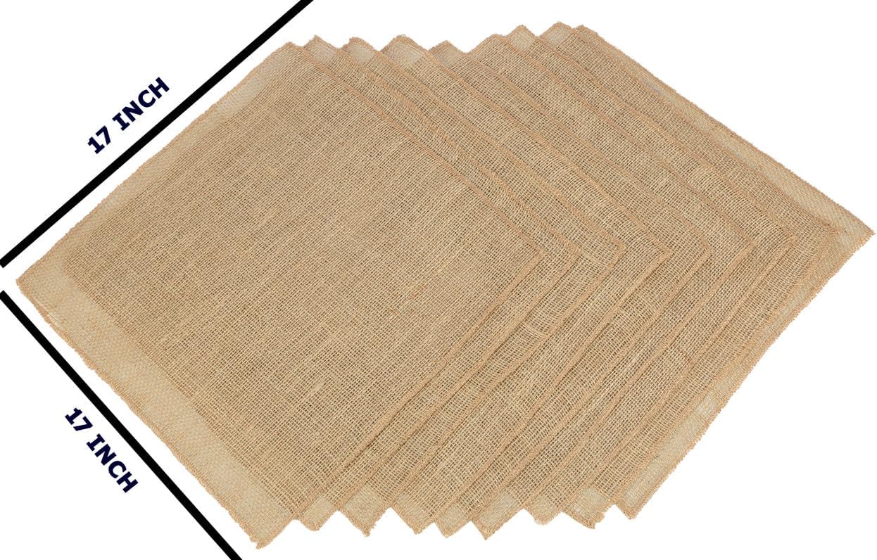 MDS Pack of 100 Wedding Burlap Table Napkin 12X12 Inch Square 100% Natural Jute Dinner Napkins, Rustic Farmhouse Boho Country Vintage Burlap Napkin for Weddings Party Table Decorations - Natural