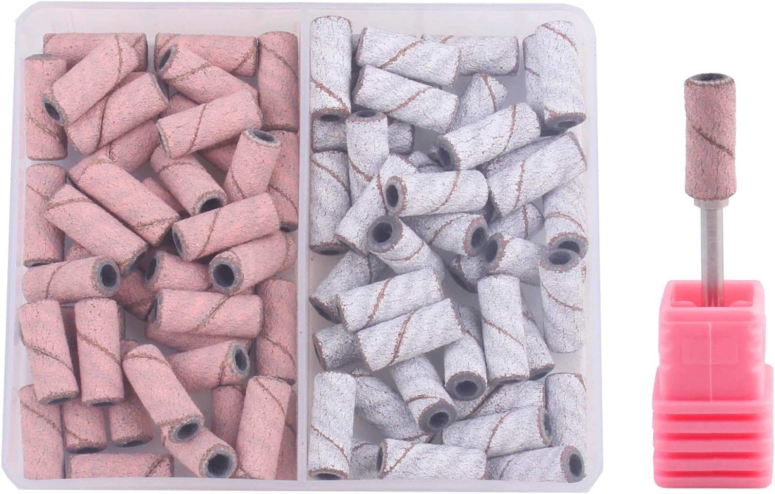 MZCMSLSmall Sanding Bands 240 180 Grit for Nail Drill, 80pcs Nail Sanding Bands with 3mm Mandrel Bit for Acrylic Nails Cuticle Nail Prep(240#180#)