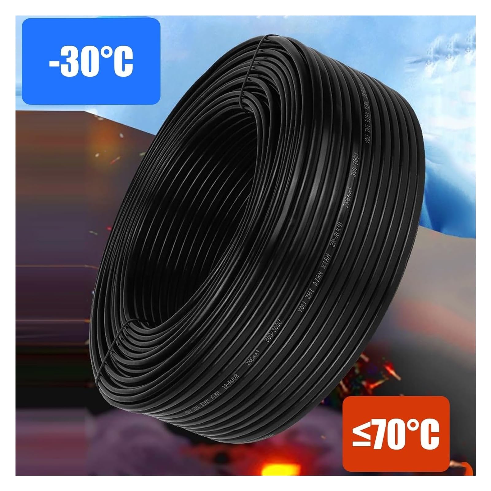 Cavo elettrico in PVC, Cavo elettrico RVV a 6 conduttori, cavo in rame puro intrecciato da 1,5 mm²(15ft,2.5mm²)