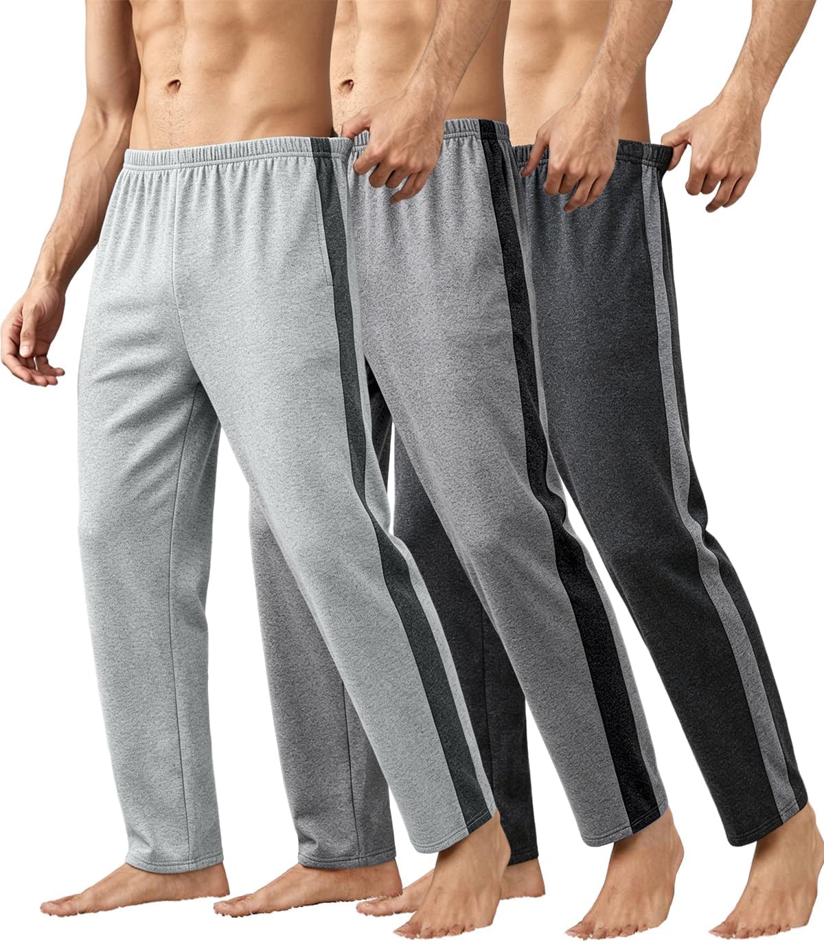 Men's Pajama Bottoms Soft Lightweight Sleep Pants for Men Lounge Pants Elastic Waistband Pajama Bottoms Multi Packs