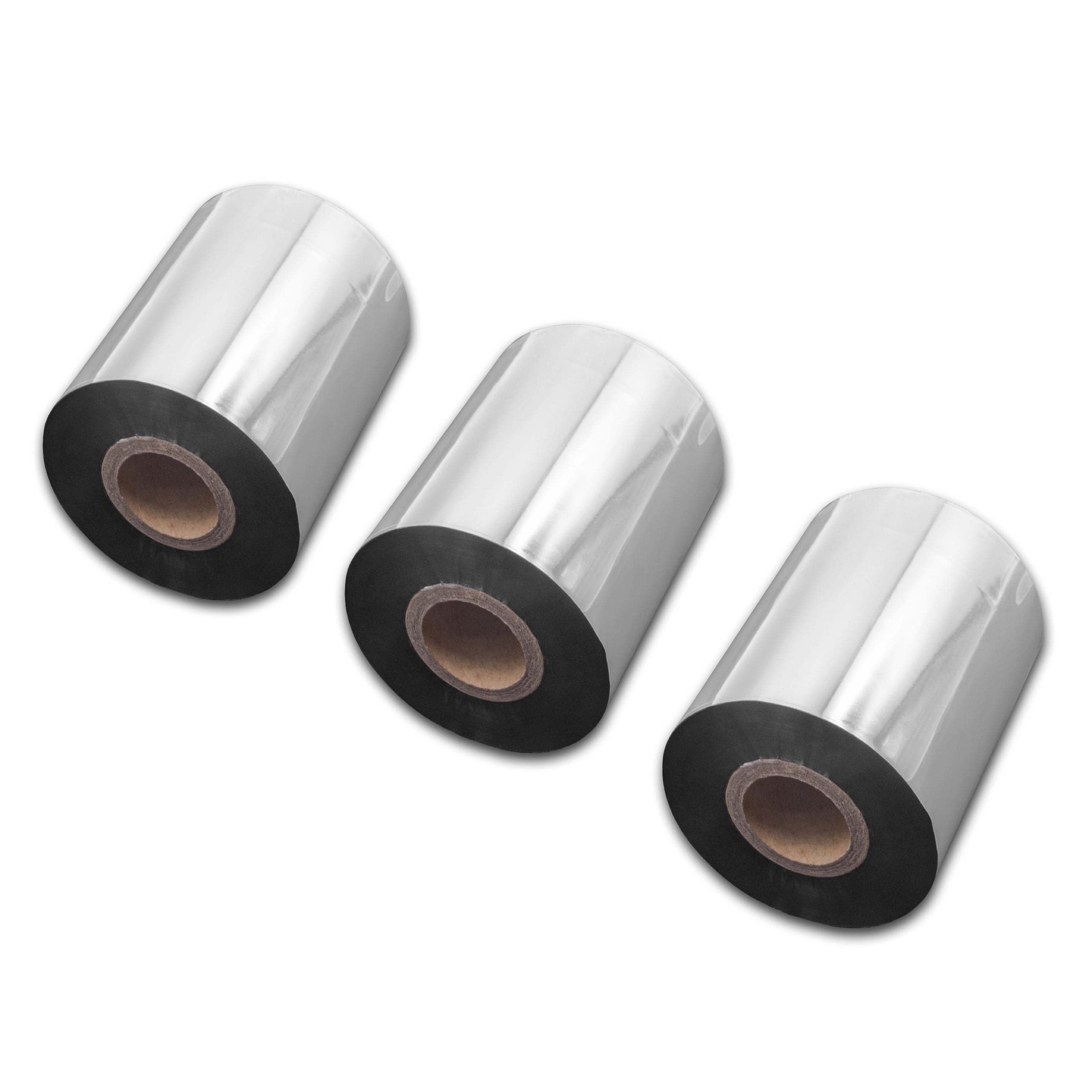 vhbw 3x nastro trasferimento termico compatibile con Godex RT700, G530, G500, EZPI 1300 etichettatrice, indelebile, 80mmx300m, cera/resina