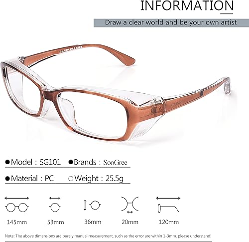 Miniatura 3 de Gafas de seguridad, lentes envolventes transparentes antiarañazos, gafas protectoras desmontables con marco de miopía