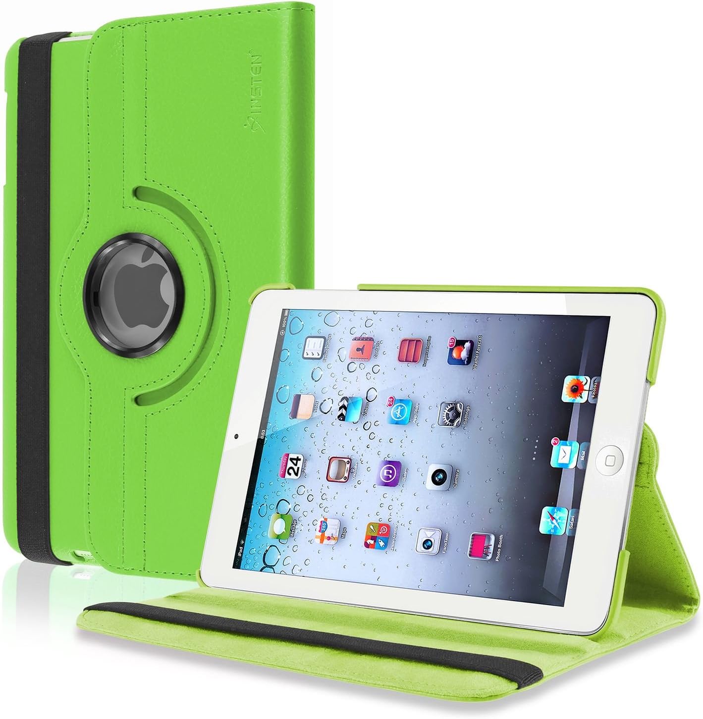 Insten 360-degree Swivel Leather Case Compatible with Apple iPad iPad mini with Retina display (iPad Mini 2) / Mini , Green