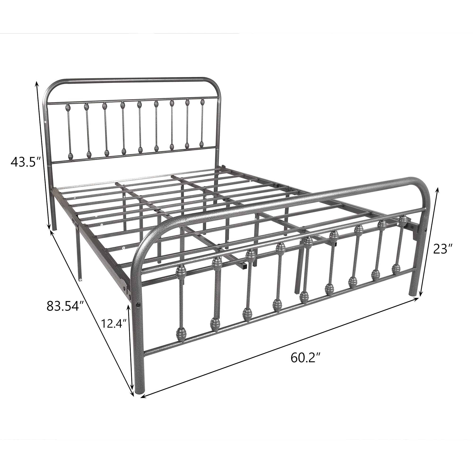 Buy Vintage Queen Size Bed Frame with Headboard and Footboard Mattress