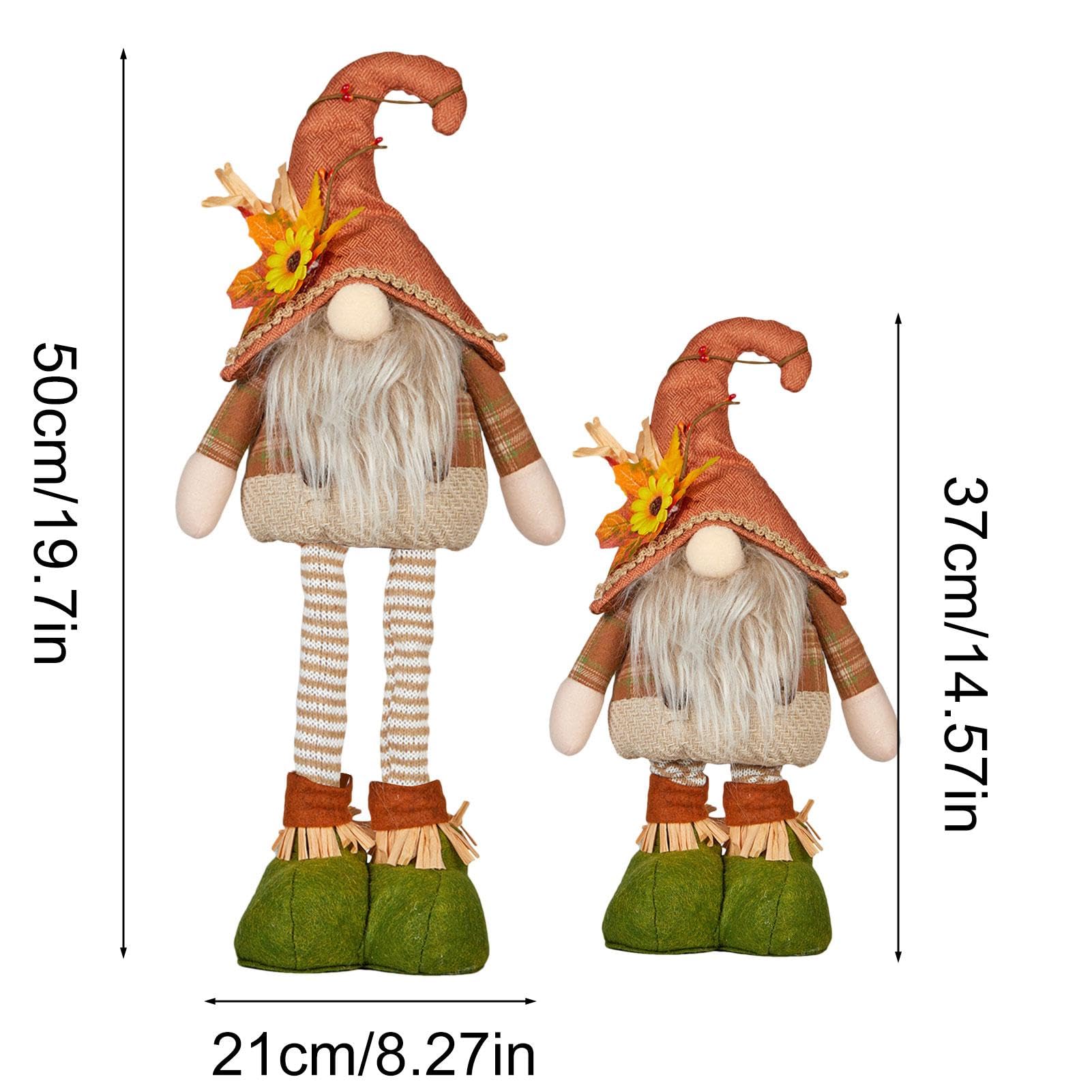 Gnome D'automne Avec Jambes Extensibles – Peluche Debout, Pieds à Ressort – Déco De Table Thanksgiving, Halloween