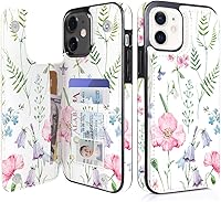 Vista 9 de uCOLOR Funda de piel con tapa para iPhone 11, para mujeres y niñas, con tarjetero y función atril, diseño de mármol, compatible con iPhone 11 de 6.1