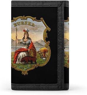 Coat of Arms of California Printed Trifold Wallet Lightweight Front Pocket Tri-Fold Wallets with ID Window